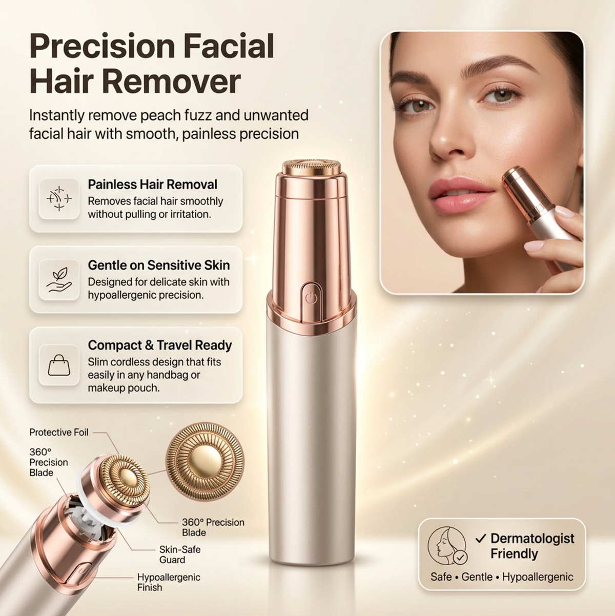 2-in-1 Facial & Eyebrow Hair Trimmer
